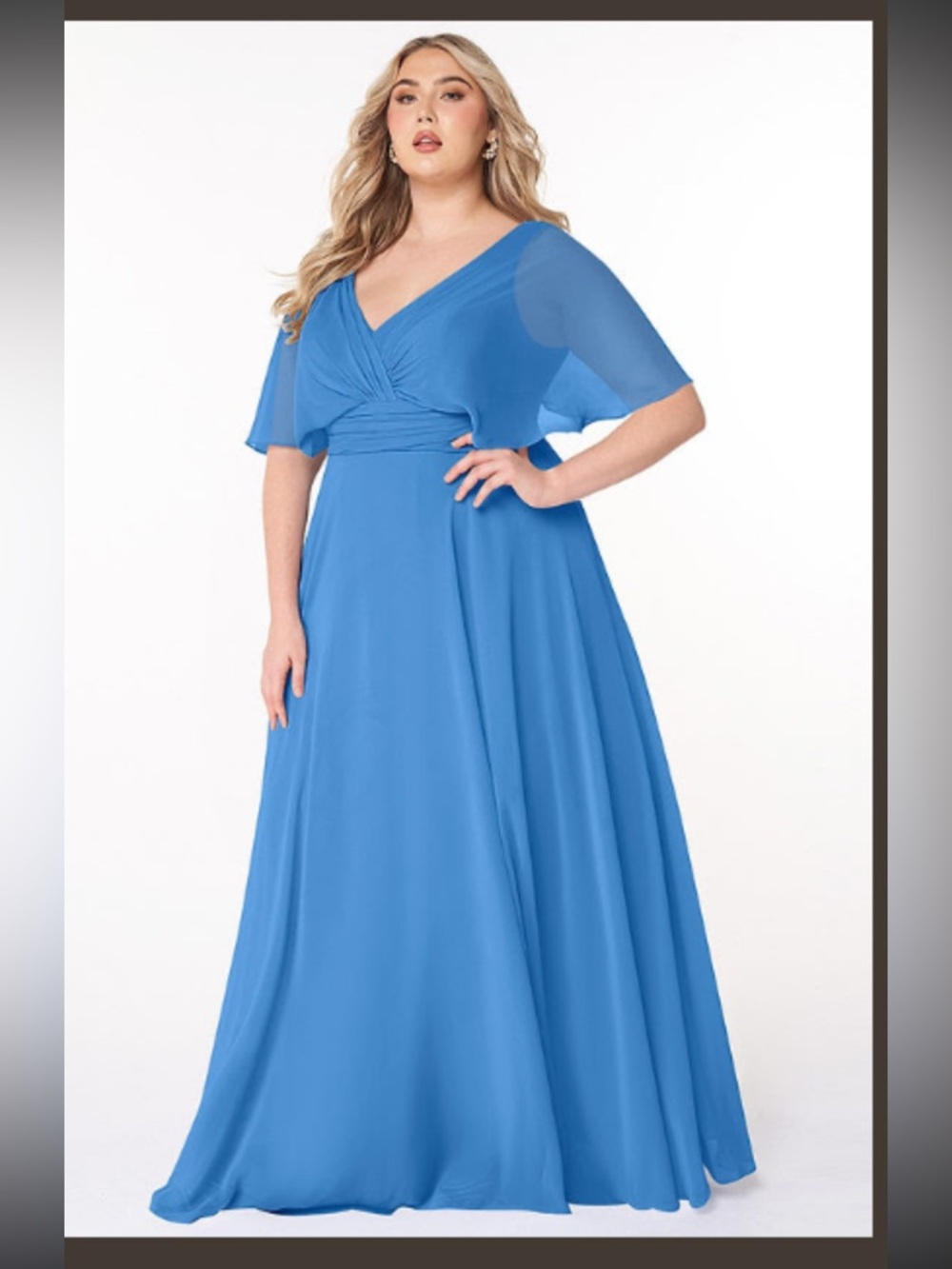 NWT Azazie Pamela Blue Jay Dress
